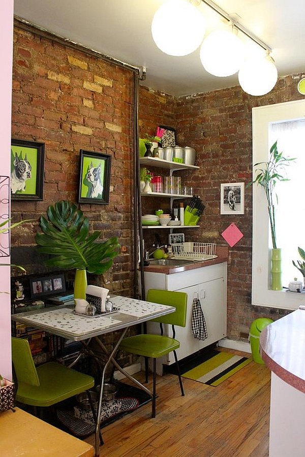 Small-Apartment-Design-with-Exposed-Bricks-Walls-kitchen-furniture